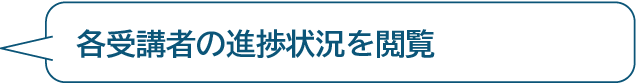 各受講者の進捗状況を閲覧